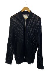 画像：COTTON MESH STRIPE ZIP-UP/カーディガン/2/コットン/BLK/YK24SS0674S