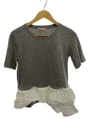 画像：Tシャツ/フリル切替/40/コットン/GRAY/グレー/無地/S17THJEV31EQYTCQ81-Y3716