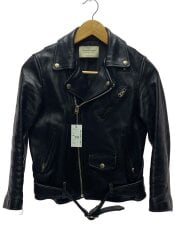 画像：ダブルライダースジャケット/--/羊革/BLK/無地/1000402411