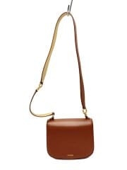 画像：ショルダーバッグ/レザー/BRW/無地