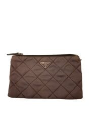 画像：ポーチ/ナイロン/BRW/無地