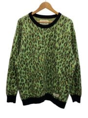 画像：ニット・セーター(厚手)/L/モヘア/GRN/レオパード