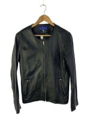 画像：レザージャケット/ノーカラーシングルライダース/40/羊革/BLK/WH83-17M001