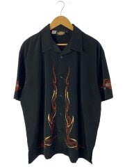 画像：オープンカラーシャツ/L/ポリエステル/BLK