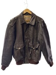 画像：レザージャケット・ブルゾン/--/レザー/BRW/無地/90s