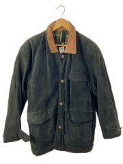 画像：レザーカーコート/L/豚革/BLK/無地