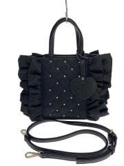 画像：ハンドバッグ/キルティングフリルバッグ/--/BLK