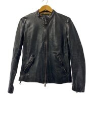 画像：16AW/GUIDIベビーカーフ製品染め/レザージャケット・ブルゾン/2/レザー/BLK