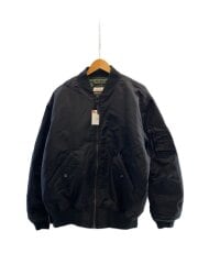 画像：フライトジャケット/ジャケット/M/ナイロン/BLK/ロゴ刺繍