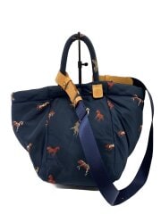 画像：トートバッグ/ナイロン/NVY/アニマル/馬柄/2way