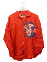 画像：97SS/蝋人形期/オープンカラーリネンシャツ/リネン/RED/YU-B90-303