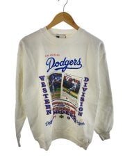 画像：90s/野茂英雄/USA製/dodgers/スウェット/M/コットン/WHT/プリント