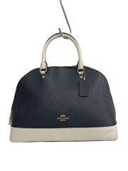画像：ハンドバッグ/レザー/NVY/無地/F25899