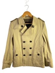 画像：コート/M/コットン/BEG/無地/D1F53-153-46/ショートトレンチ