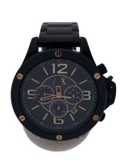 画像：クォーツ腕時計/アナログ/--/BLK/BLK/AX1513/裏蓋汚れ