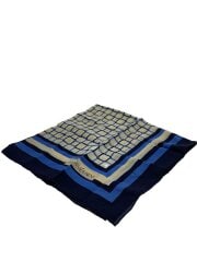 画像：スカーフ/シルク/NVY/総柄/レディース