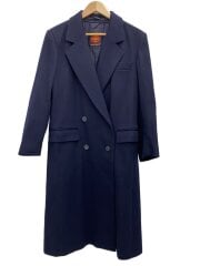 画像：チェスターコート/M/ウール/NVY/無地