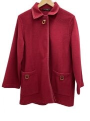 画像：コート/--/ポリエステル/RED