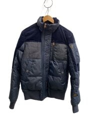 画像：DENIM MIX QUILTED PUFFER/ダウンジャケット/XS/ポリエステル/NVY/D17593