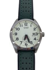 画像：クォーツ腕時計/アナログ/レザー/BLK/GRN/b690-s077630