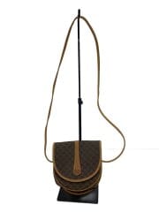 画像：マダカム柄/フラップミニショルダーバッグ/レザー/BRW/総柄