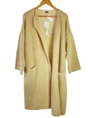 画像：鹿の子編み/ロングカーディガン/ジャケット/FREE/ウール/BEG/220749