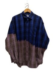 画像：23SSBLEACHED FLANNEL SHIRT/長袖シャツ/M/コットン/BLU/UE63SH180N