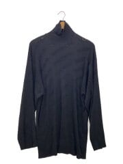 画像：タートルネックオーバーサイズセーター/ニット・セーター(薄手)/L/レーヨン/BLK/無地//