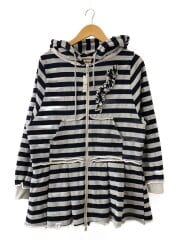 画像：TIE.ME/double-zip pleated one-piece/FREE/コットン/GRY/ボーダー