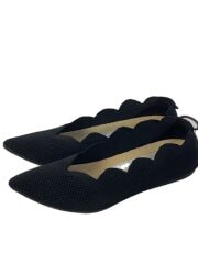 画像：scallop pattern/フラットパンプス/40/BLK