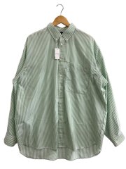 画像：TECH BUTTON DOWN SHIRTS/長袖シャツ/L/OXFORD/GRN/ストライプ/BE-86023//