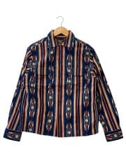 画像：AZTEC OPENCOLLAR SHIRT/長袖シャツ/M/コットン/NVY/RNB-2014//