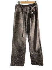 画像：ストレートパンツ/S/コットン/GRY/総柄