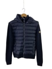 画像：ニット切替ダウンジャケット/フード/--/アクリル/NVY/FW2020