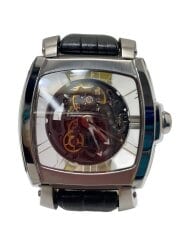 画像：巻腕時計/アナログ/レザー/SLV/BLK/IS496