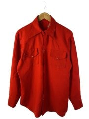 画像：長袖シャツ/--/ポリエステル/RED/ストライプ