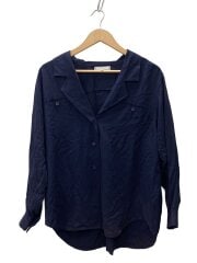 画像：長袖シャツ/M/レーヨン/NVY/ht132-070