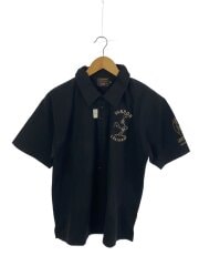 画像：ポロシャツ/XL/コットン/BLK/総柄