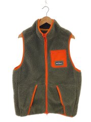 画像：フリースベスト/L/ポリエステル/GRN/無地