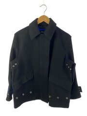 画像：ウールダブルライダースジャケット/XXS/ウール/BLK/A62226170