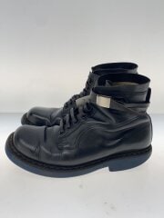画像：ベルトストラップレースアップブーツ/US7.5/BLK/レザー