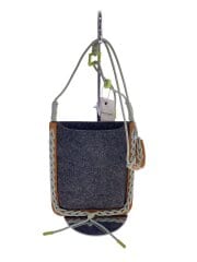 画像：編み込み切替ショルダーバッグ/ポリエステル/GRY