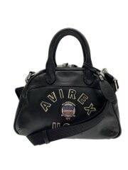 画像：VARSITY LEATHER MINI-BOSTON BAG/レザー/BLK//