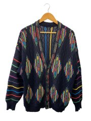 画像：USED/Vintage/カーディガン(薄手)/--/コットン/マルチカラー/3Dニット/ドイツ製