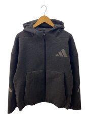 画像：ジップパーカー/XL/ポリエステル/BLK/JM6055