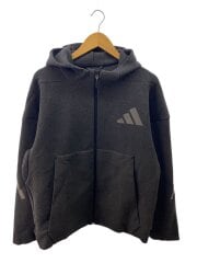 画像：ジップパーカー/XL/ポリエステル/BLK/JM6055