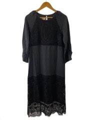 画像：長袖ワンピース/36/レーヨン/NVY/無地/01204 31169-00