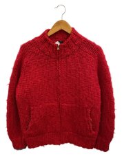 画像：ニットジャケット/L/ウール/RED/無地/443830