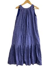画像：ノースリーブワンピース/--/コットン/BLU/ギンガムCK/S25S-1932