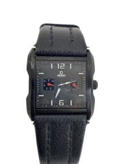 画像：クォーツ腕時計/アナログ/レザー/BLK/BLK